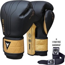 Image of MYTRA Leather Boxing Gloves Sparring Training Gloves FREE HAND WRAPS- 10OZ-16OZ