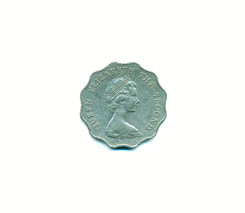 1980 Scalloped Queen Elizabeth the 2nd Hong Kong Two Dollar Coin