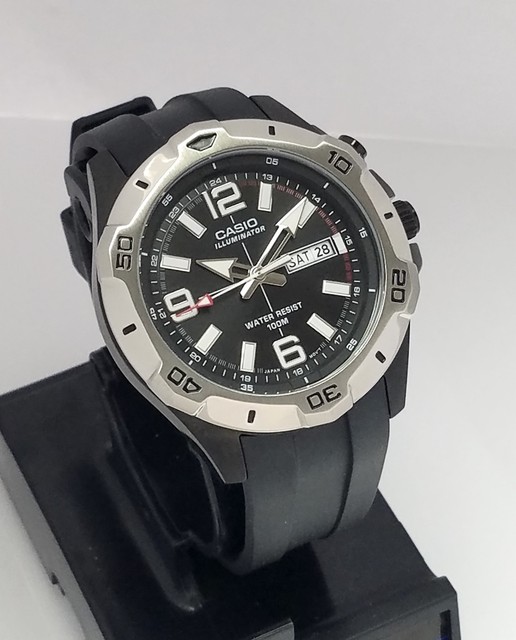 Casio Analog Super Illuminator Mtd1082-1 Black Dial Date Day Calendar 100m for sale online | eBay