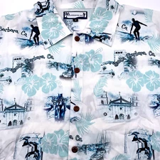 Silversurfer 805 Men's Santa Barbara Short Sleeve Button Up Hawaiian Medium