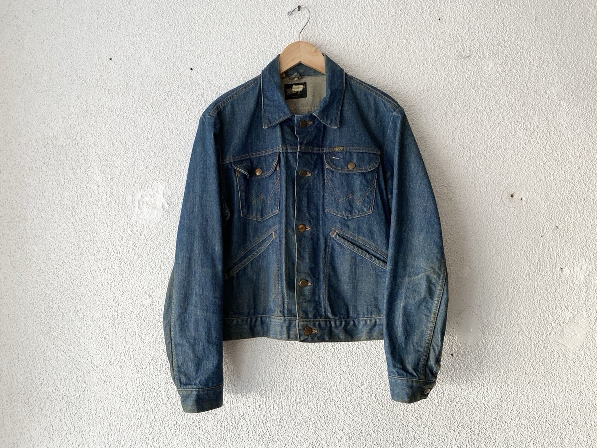 1960s/1970s vtg WRANGLER DARK DIRTY FADE SELVEDGE DENIM 1960s/1970s vtg WRANGLER DARK DIRTY FADE SELVEDGE DENIM