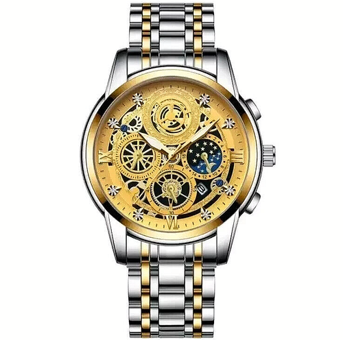 Luxury Men's Fashion Watch Hollow Flywheel Moissanite Skeleton Quartz Watch - Picture 8 of 12
