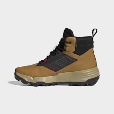 Men Adidas Terrex Unity Leather Mid R.RDY Hiking Boots Wheat Black