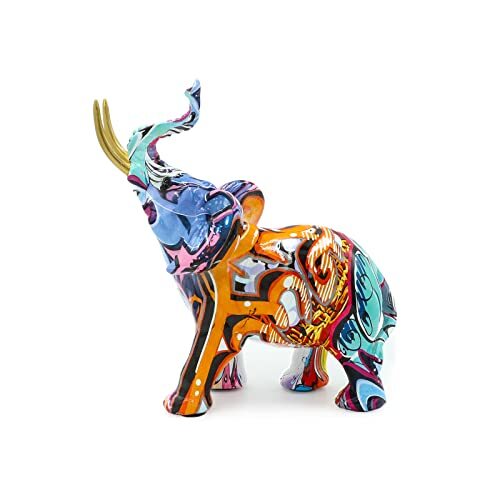Elephant Decor Large Elephant Figurines Home Decor Colorful Resin Elephant St... - Picture 1 of 7