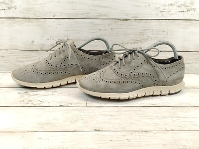 Cole Haan Zero Grand Women's Shoes Gray Suede Wingtip Oxford Sneakers Size 9 B
