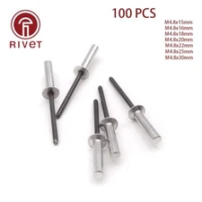 100pcs 4.8m*15-30 Aluminum Countersunk Head Closed End Blind Rivet Sealed