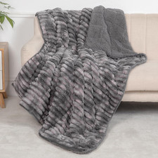 Sherpa Fleece Weighted Blanket 15lbs for Deep Sleep, 48" x 72" Cozy Throw