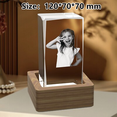 Personalised 3D Cube Photo Gifts, Custom 3D Crystal Gifts For Birthday Wedding