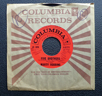 7'' Marty Robbins - Five Brothers/ Ride, Cowboy Ride - US Columbia