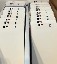 (26) TALL Sports Card Dividers with 26 FREE MLB A-Z Labels Set