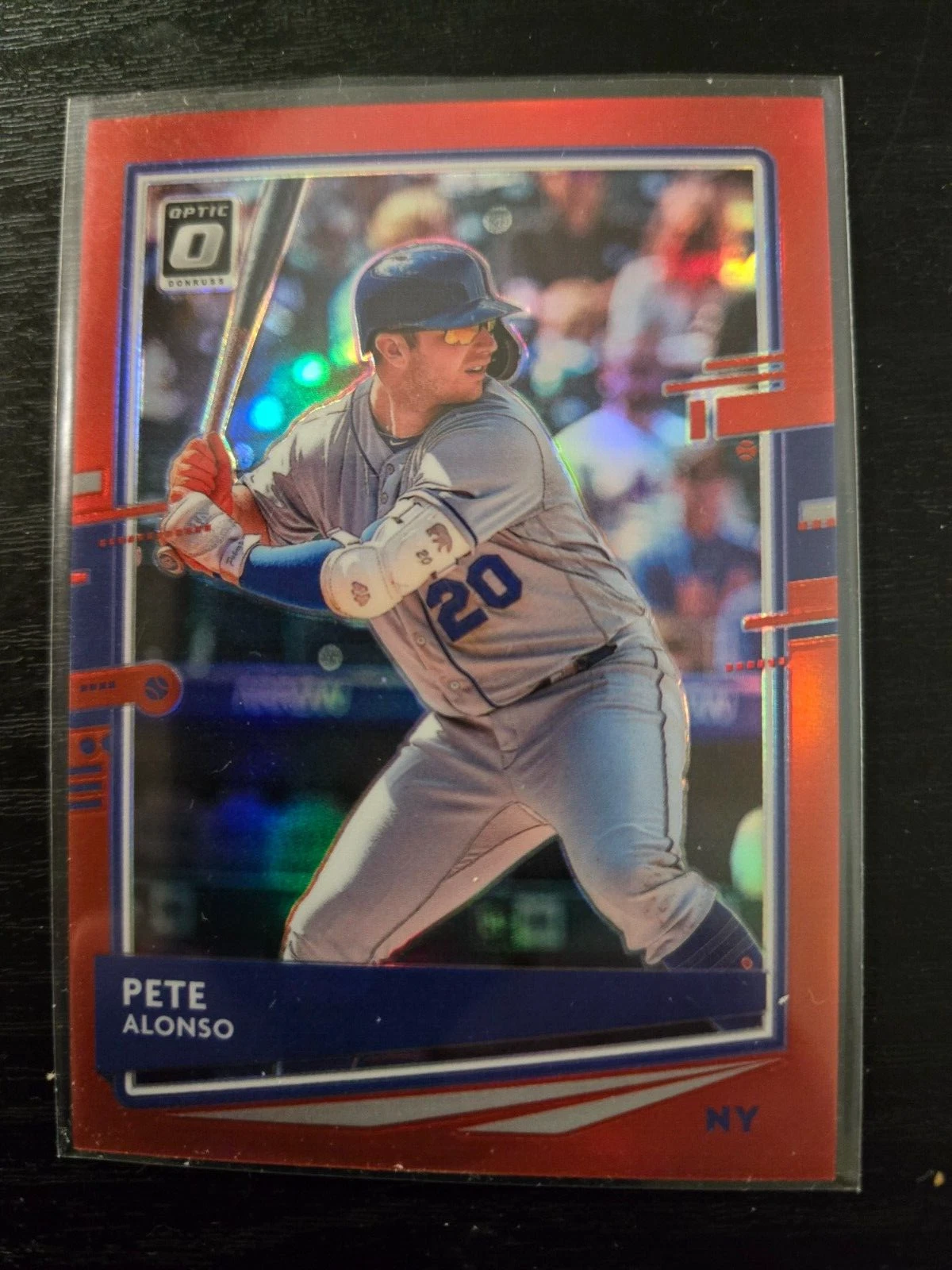 2020 Panini Donruss Optic Red Prizm #D /60 Pete Alonso #187 New York Mets