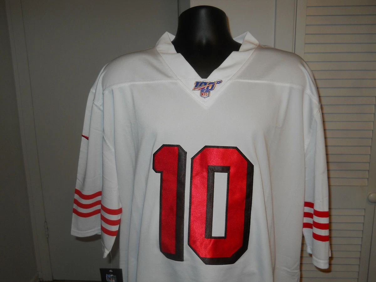 Nike San Francisco 49ers No10 Jimmy Garoppolo White Super Bowl LIV 2020 Rush Men's Stitched NFL Limited 100th Season Jersey