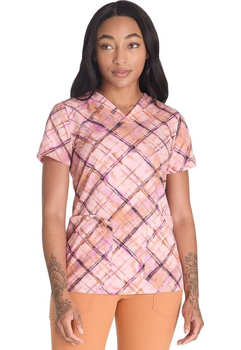 Blusa Médica Estampada Dickies Estampados Cuello en V DK667 PBPD Pintura a Cuadros Envío Gratuito - Imagen 6 de 8