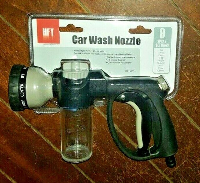 Car Wash Nozzle With Soap Dispenser and Nine Spray Settings Jet Mist