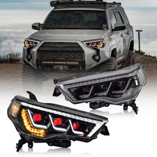 Pair Red Devil Eye Led Headlight For Toyota 4runner 2014-2022 Head Lamp Assembly