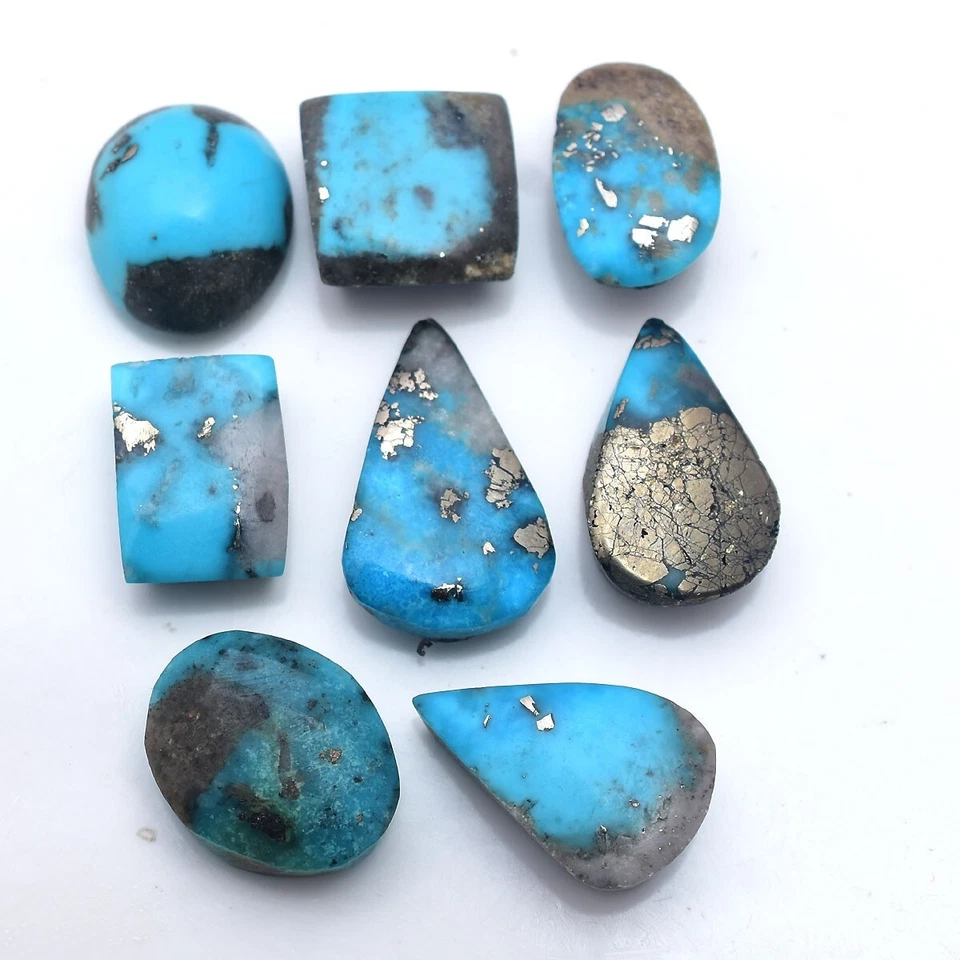 8 Stück Natürlich Persisch Türkis Top Qualität 11mm-17mm Cabochon Lose - Bild 1 von 4