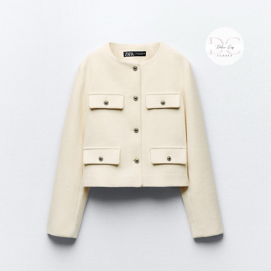 Zara Cropped Flap Jacket Size S | eBay