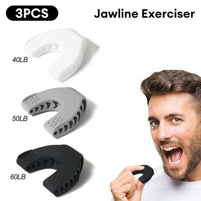 3PCS Jawline Exerciser Jaw Trainer Resistance Levels With Box for Men& Women