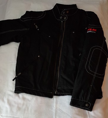 Schwarze Motorradjacke von FLM Racing Technology, Größe M, Herren