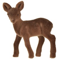 Dekofigur Rehkitz Braun Beflockt 10,5Cm 6Er-Set Weihnachten Dekofigur Landhaus,