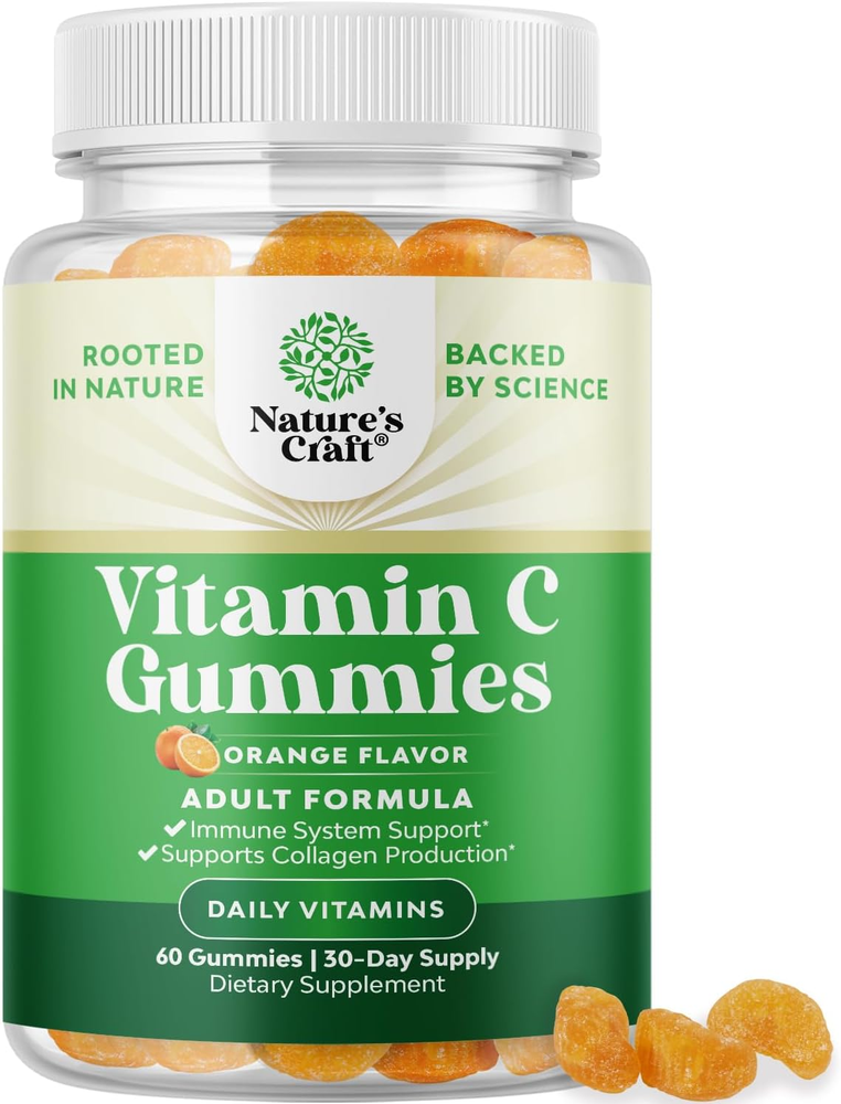 Chewable Vitamin C Gummies for Adults - Halal Vitamin C Immune Support Gummies -