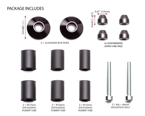 Motorcycle Bar End Weights BLACK for Yamaha XJR XJ6 MT 125 01 03 07 09 10 SP - Picture 2 of 7