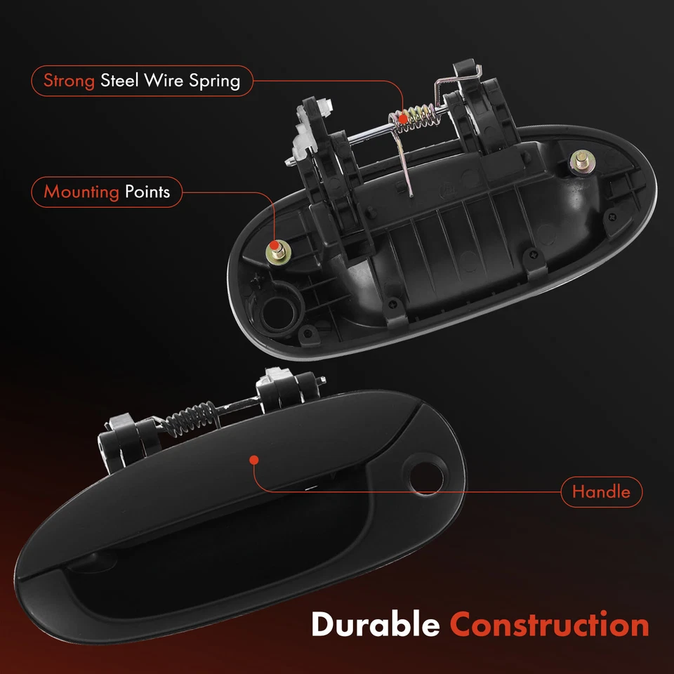 Manija de puerta exterior negra imprimada lateral izquierda del conductor delantero para Kia Spectra 2002-2004 Foto 4 de 4