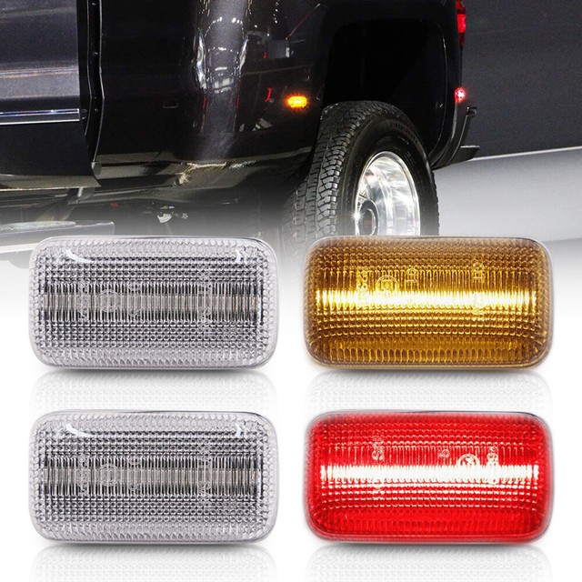 Clear Lens LED Dually Rear Fender Marker Light for 15up Chevy