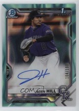 2021 Bowman Draft Chrome Pick Aqua Lava Refractor 164/199 Jaden Hill Auto w5p