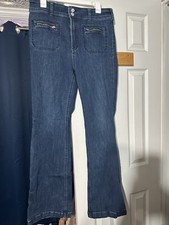 Anthropologie Pilcro Dark Blue Trouser Bootcut Denim Jeans Size 32