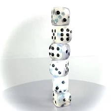 🌀 Chessex Borealis Aquerple D6 - 6 PIECE DICE SET – Black Pips – RARE Mint OOP