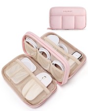 BAGSMART Electronics Organizer Travel Case, Cord 8.3"L x 5.3"W x 2.3"H, Pink