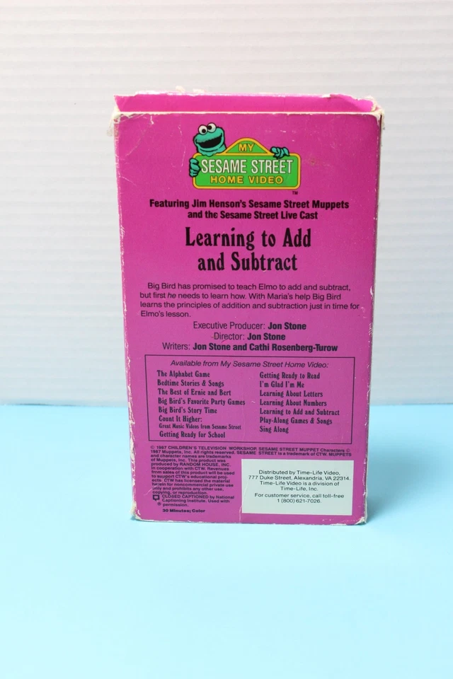 Sesame Street Learning to Add and Subtract VHS (1987) CTW Time-Life Video - Image 3 of 4