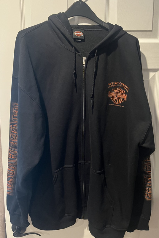 Harley-Davidson Men's Eagle Piston Long Sleeve Full-Zip Hoodie, Black