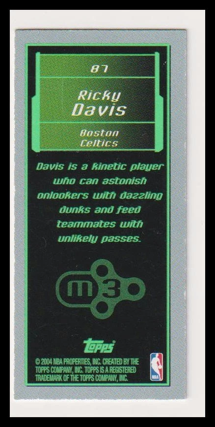 2003-04 Topps Rookie Matrix #87 Ricky Davis Minis - Image 2 of 2
