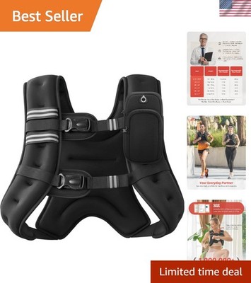 20lb Weight Vest for Muscle Building & Weight Loss - Reflective Safety