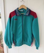 Rare Columbia Vintage 90s Jacket Mens M Fleece Colorblock Full Zip Made In USA