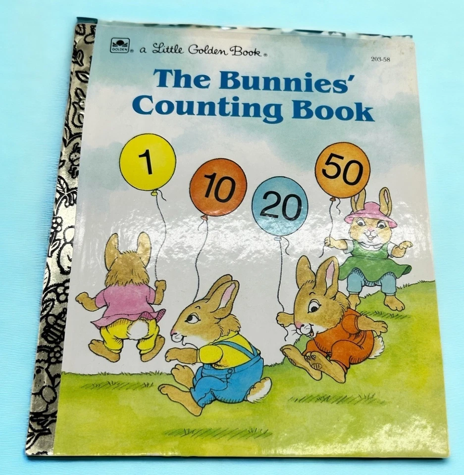 Bunnies Counting Book 203-58 A Little Golden Book Vtg HC Early Learning Numbers - Imagem 2 de 4