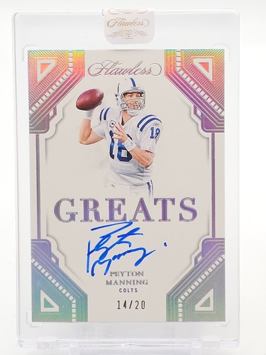 PEYTON MANNING 2023 PANINI FLAWLESS GREATS SILVER AUTO /20 #G-PMA COLTS Q4274