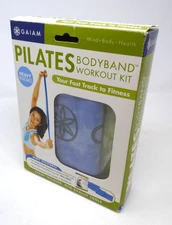 NEW Gaiam Pilates Workout Kit DVD 40 min 5’ Heavy BodyBand Blue Fitness Workout 
