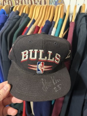 RARE Vintage Chicago Bulls Logo Athletic Black Spike Snapback Hat Steve Kerr