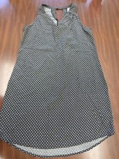 Old Navy Black White Ditsy Floral Swing Dress Petite S Sleeveless Cottagecore