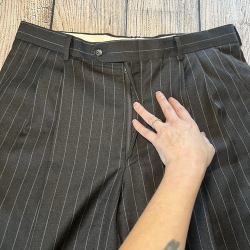 Giacca tuta uomo Lauren Ralph Lauren Super 110s grigio gessato 42R e pantaloni 35x32 - Foto 13 di 16