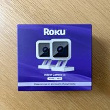 Roku Smart Home Indoor Camera SE (2-Pack) Wired Security Surveillance SHIPS ASAP