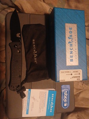 Benchmade Bugout Serrated Folding Knife - Black (535BK-2)