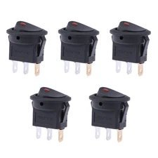  5 Pcs Motorcycle Boat Push Button Car Reset Switch 3 Pin 12V LED