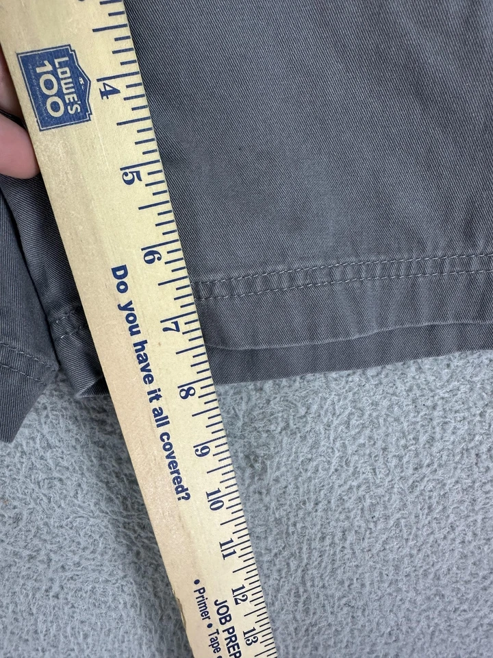 Shorts Croft & Barrow Masculino 38 Cinza Carga Utilitário Cintura Elástica Bolsos de Algodão - Imagem 3 de 4