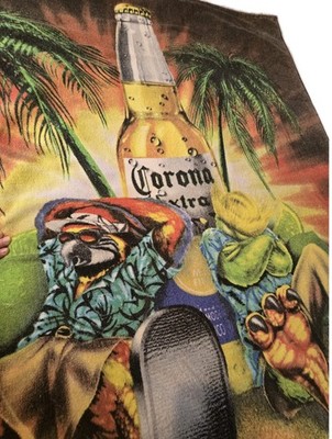 Oversize Vntge Corona Extra Parrot-Dise Beach Towel Kaufman Licensed Beer Towel