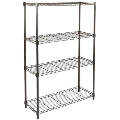 Sturdy Adjustable Storage Shelving Unit - 4-Shelf Steel Wire Rack for Home Use