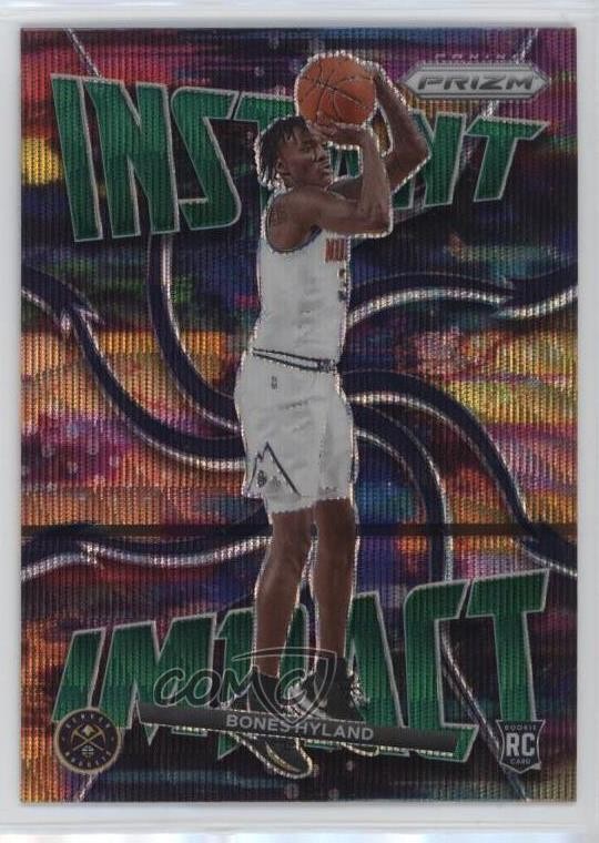 2021-22 Panini Prizm Instant Impact Green Wave Prizm Bones Hyland #6 10y3